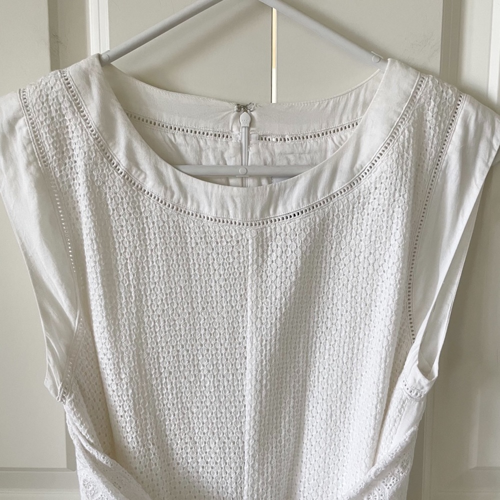 CAbi Lizzie White Eyelet Front Tie Dress #5106 - Picture 11 of 16